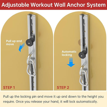 Resistance Bands Wall Anchor Exercise Equipment Platform Base(Length 40"),Adjustable Wall-Mounted Anchor Multi-Purpose Fitness System for Complete Full Body Strength Training
