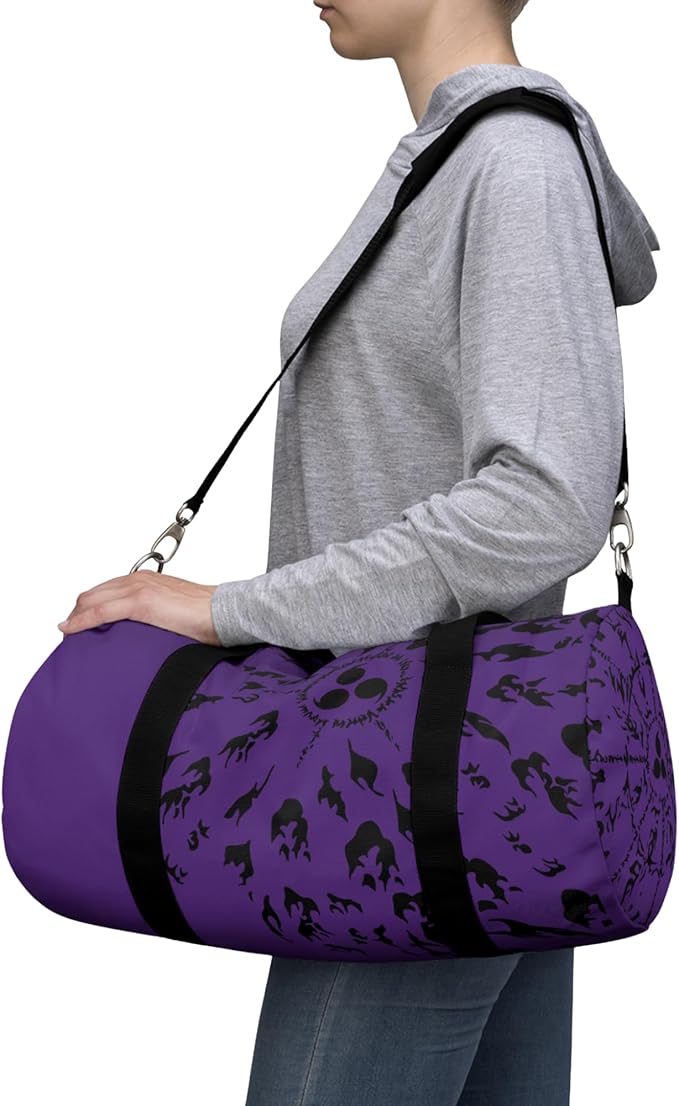 Anime Gym Bag for Women Men - Large Capacity Waterproof Workout Fitness Travel Sports Bags Fashion Street Camping ExpandaCLe Carry On Duffle Bag For Couple (Purple Cursed Mark) PTY
