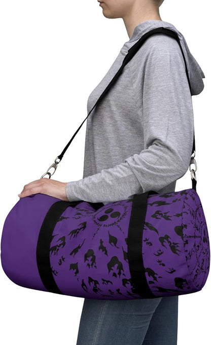 Anime Gym Bag for Women Men - Large Capacity Waterproof Workout Fitness Travel Sports Bags Fashion Street Camping ExpandaCLe Carry On Duffle Bag For Couple (Purple Cursed Mark) PTY