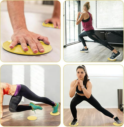 Upgrade Sport Core Sliders for Working Out - Dual Sided Glide Discs for Full Body Workout on Carpet or Hardwood Floor - Fitness & Home Exercise Equipment for Athletes