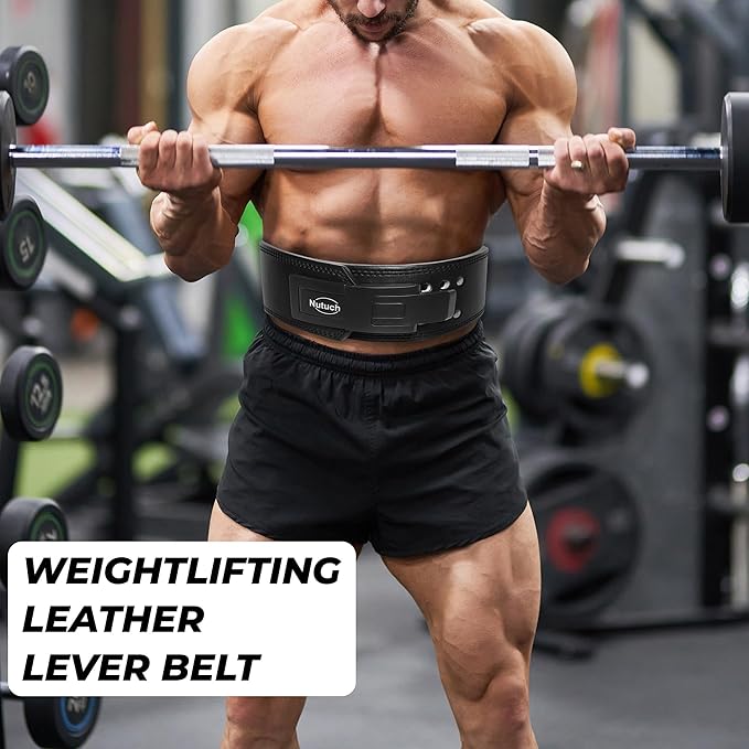 Genuine Leather Lever Weight Lifting Belt |10mm | Gym Belts | Weight Lifting Belts for Men and Women | Grain Leather Weightlifting Belt | Workout Belt | Powerlifting Belt for Back Support | Squats