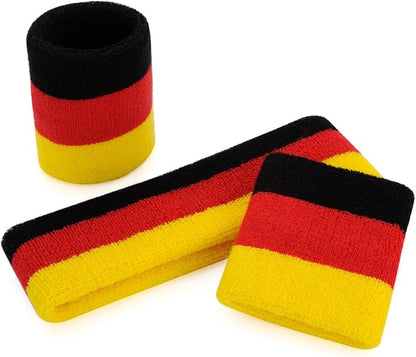 ONUPGO Sweatband Set Sports Headband Wristband Set Sweatbands Terry Cloth Wristband Wrist Sweatband Headbands Moisture Wicking Sweat Absorbing Head Band