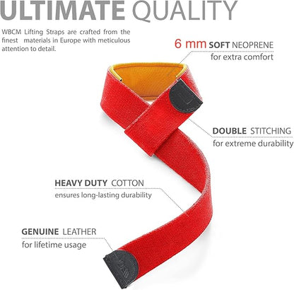 WARM BODY COLD MIND Lasso Lifting Wrist Straps for Cross Training - Rated at 770 lb - Hand Wraps for Olympic Weightlifting, Powerlifting, Weight Lifting, Bodybuilding Strength Deadlift Gym Bar, Cotton