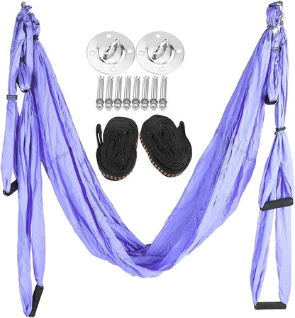 Aerial Yoga Hammock,Yoga Hammock Hanging Swing for Yoga Inversion,Strength Training,Starter Hardware Kit