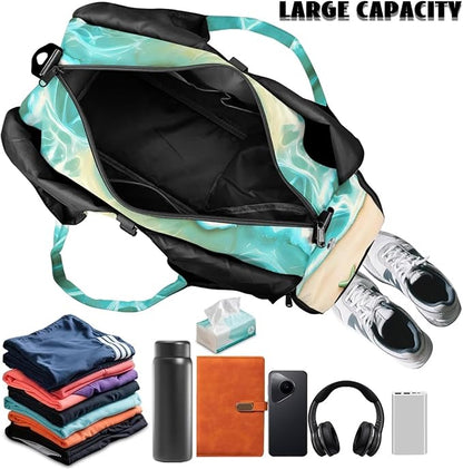 Gym Bag with Yoga Mat Holder Large Tote Bag With Multi Pockets for Women Men Dry Wet Separated Pocket Carryall Yoga Tote Bag for Pilates Travel Workout Office