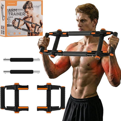 Twister Arm Trainer, Arm & Chest Workout Equipment for Men, Adjustable Handle (0-90°) & Resistance (50-110lbs), Transform into Push-Up Bars, Portable Home Gym