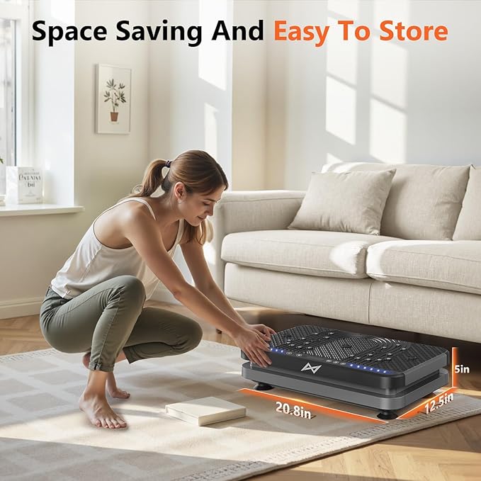 AXV Vibration Plate Fitness Platform Exercise Machine Vibrating Shaking Full Body Shaker Workout Vibrate Stand Shake Board Sport Gym for Weight Loss Fat Burner for Women Men