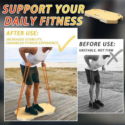 J Bryant Bamboo Resistance Band Workout Platform - Complete Set with Tube Bands, Handles, Bar & Loop Hooks for Full-Body Strength, Rehab, Mobility & Functional Training