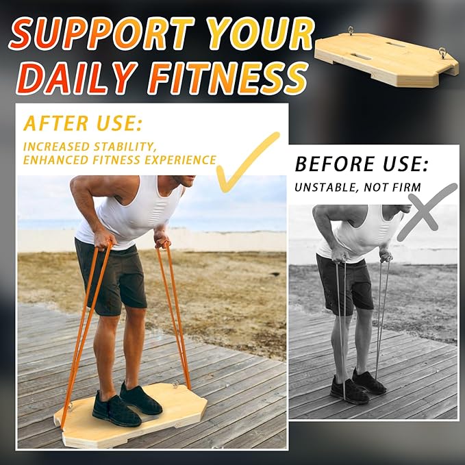 J Bryant Bamboo Resistance Band Workout Platform - Complete Set with Tube Bands, Handles, Bar & Loop Hooks for Full-Body Strength, Rehab, Mobility & Functional Training