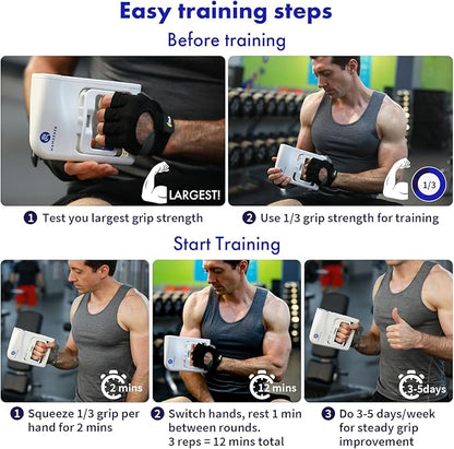 Grip Strength Tester 265lb/120kg, Digital Hand Dynamometer FDA Registered with Backlit LCD for Grip Strength Testing and Training