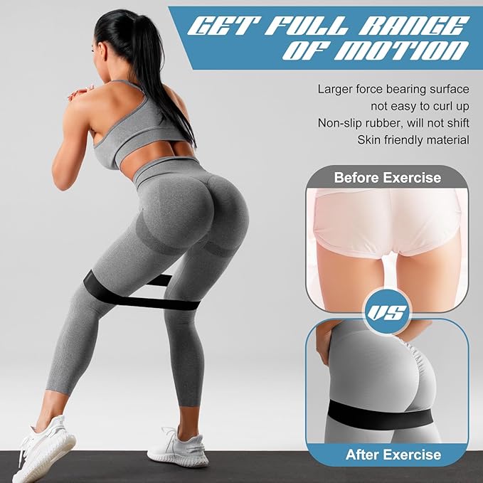 30 Pcs Latex Resistance Loop Exercise Bands for Booty Workout Stretch Exercise Band Non Slip for Legs Squat Resistance Loop Women Men Starter Butt Hip Thigh Fitness