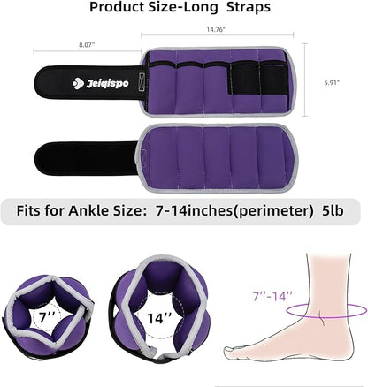 Adjustable Ankle Weights 1 Pair 2/4/6/8/10 LBS Wrist Leg Arm Weights for Women Men Kids,Strength Training with Removable Weight for Fitness Gym Workout Running Walking