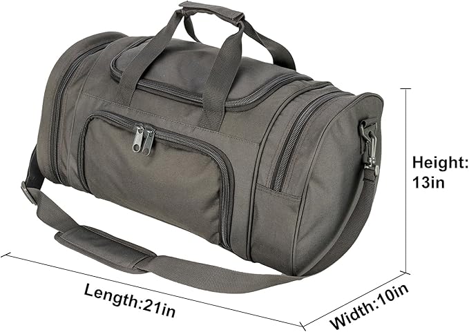 Gym Duffel Bag for Men Sports Duffel Bag with Shoe Compartment (GRAY-Model A)