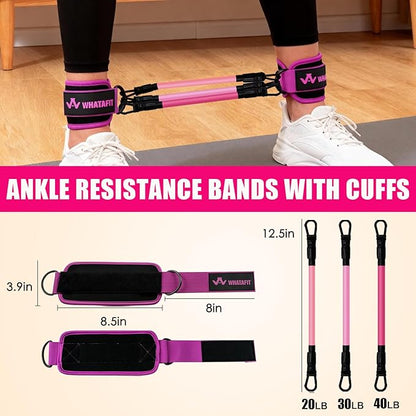 WHATAFIT Resistance Bands, Exercise Bands，Resistance Bands for Working Out, Work Out Bands with Handles for Men and Women Fitness, Strength Training Home Gym Equipment