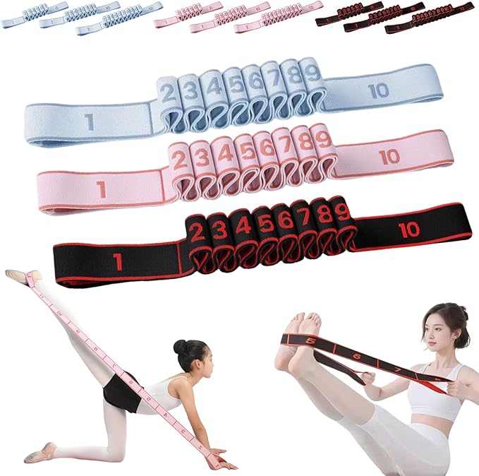 Fitness Resistance Bands, 8/10/12 Loops 3-Piece Set, Fashion Puller Exercise Bands for Yoga, Stretching & Full Body Workouts