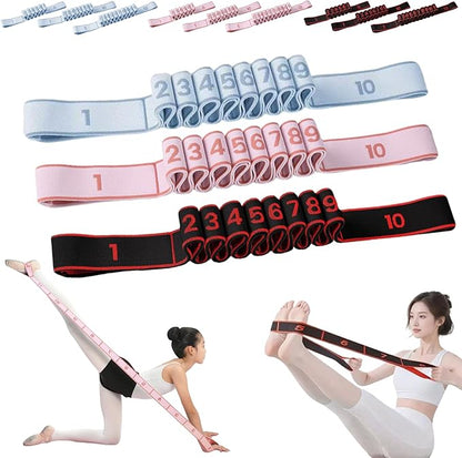 Fitness Resistance Bands, 8/10/12 Loops 3-Piece Set, Fashion Puller Exercise Bands for Yoga, Stretching & Full Body Workouts