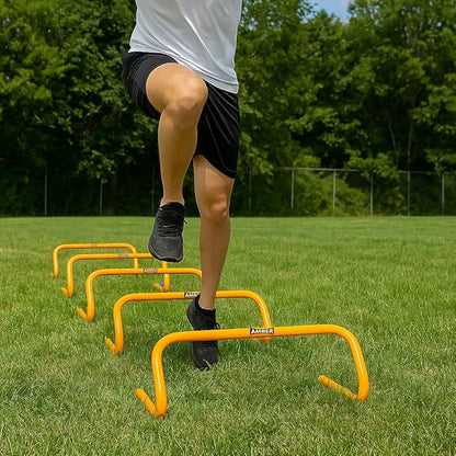 Multi-Sport Speed Training Hurdles Set of 6 Mini Hurdles for Agility & Coordination, Lightweight PVC Construction, Ideal for Football, Soccer, Baseball, Hockey, Track, Tennis, Lacrosse, 6 inch