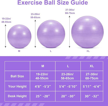 4Pcs Yoga Ball Set includes Large and 9in Pilates Balls, Massage & Spiky Ball for Fitness ,Anti-Burst Exercise Ball with Pumb for Pregnancy,Physical Therapy,Office Chair, Home Workout,3Sizes,3Colors