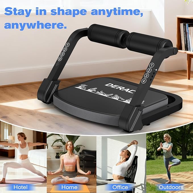 DERACY Sit Up Exercise Equipment, Adjustable Ab Machine, Multi-Functional Sit Up Machine, Ab Workout Equipment, Ab Trainer Machine for Women Men