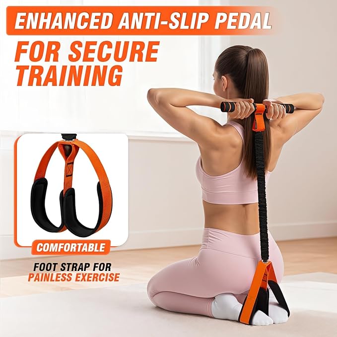 Upgrade Pedal Resistance Band with Handles - Thickened Latex Tubes & Soft Foam Foot Pedal for Full Body Workout, Core/ABS, Legs, Glutes, Arms, Pilates, Physical Therapy