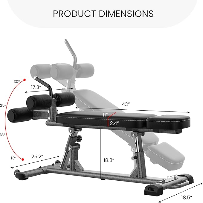 Finer Form Semi-Commercial Decline Sit Up and Flat Weight Bench. Adjustable Fitness Equipment and Exercise Bench for Abs, Crunches, and Strength Training. Great Workout Equipment for the Home Gym.