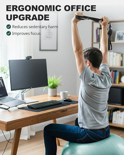 Trideer Exercise Ball Yoga Ball,Office Seating & Balance Ball Chair, Stability Ball for Pilates, Physical Therapy,Core Training & Balance Improvement & Stretching