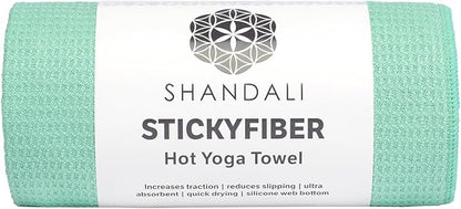 Shandali Hot Yoga Towel - Mat-Sized, Microfiber, Super Absorbent, Anti-Slip, Injury Free, 24" x 72" - Best Bikram Yoga Towel - Exercise, Fitness, Pilates Gear
