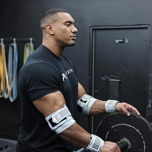 Elbow Wraps for Weightlifting - Heavy Duty Construction, 25% More Elasticity, Reinforced Stitching, Extra Wide Fastener, Easy to Adjust, (Snow Camo)