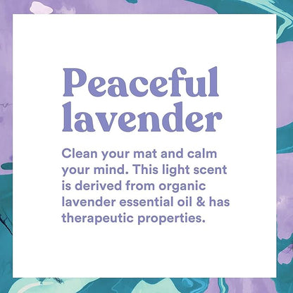 ASUTRA Yoga Mat Cleaner Spray (Peaceful Lavender - Aluminum Bottle), 4 fl oz - No Slippery Residue, Organic Essential Oils, Deep-Cleansing for Fitness Gear & Gym Equipment, Microfiber Towel Included
