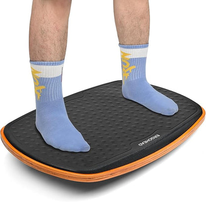 Office Standing Desk Anti Fatigue Mat Wooden Wobble Balance Board Stability Rocker Ergonomically Engineered for Stand Up Desks Desk Riser Workstation