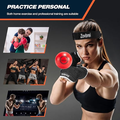 Complete Boxing Reflex Training Kit: Adjustable Headband, Inflatable Punching Balls, Speed Bag, Large & Small Gloves, Storage Bag. Improve Reaction Speed & Hand-Eye Coordination.