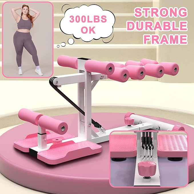 Deep Squat Machine for Women, Ab Machine for Home Gym, Adjustable Ab Trainer Bench for Full Body Workout, Sit Up Exercise Equipment for Abdominal