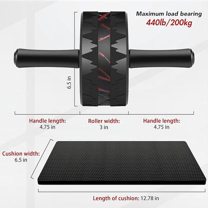 AB Roller Wheel - Ab Roller for Abdominal Workout and Core Strength Training, Portable Ab Wheel Roller Exercise for Men Women Fitness Lover, No Noise Ab Wheels with Thick Knee Pad for Home Gym &Travel