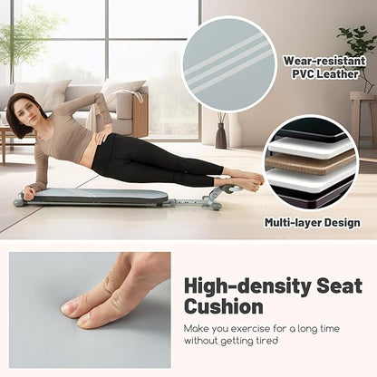 Goplus Sit Up Bench for AB Exercise, Foldable Workout Bench w/3 Gear Adjustable Angles & Adjustable Length, Versatile Fitness Equipment for Home Gym, 330 LBS Load Capacity