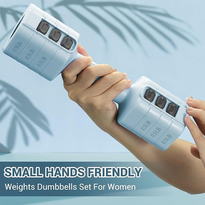 Sportneer Adjustable Dumbbells Hand Weights Set: 4 In 1 Weight Each 2lb 3lb 4lb 5lb Free Weights Dumbbells Set for Women Fast Adjust Dumbbell Set for Men Home Gym Workout Strength Training Exercise