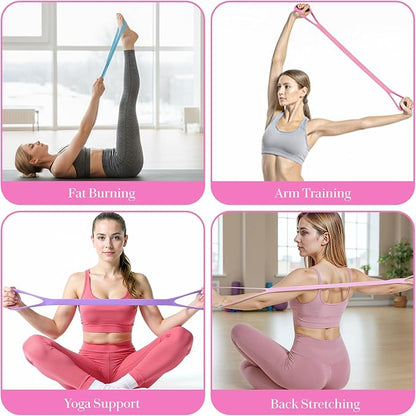 Figure 8 Resistance Band with Handles Elastic Bands for Working Out Arm Back Shoulder Training Elastic Ropes Exercise Equipment for Yoga Pilates Physical Stretching Chest Expander