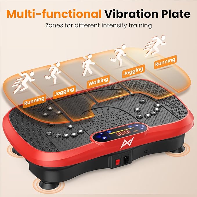 AXV Vibration Plate Fitness Platform Exercise Machine Vibrating Shaking Full Body Shaker Workout Vibrate Stand Shake Board Sport Gym for Weight Loss Fat Burner for Women Men