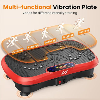 AXV Vibration Plate Fitness Platform Exercise Machine Vibrating Shaking Full Body Shaker Workout Vibrate Stand Shake Board Sport Gym for Weight Loss Fat Burner for Women Men