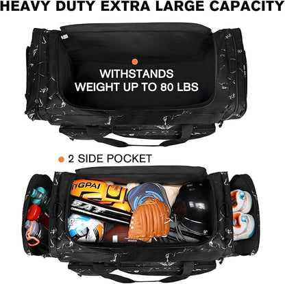 Goloni 130L Heavy Duty Large Duffle Equipment Bag,Catchers Gear Bag with Shoe Compartment,Baseball Duffle Bag