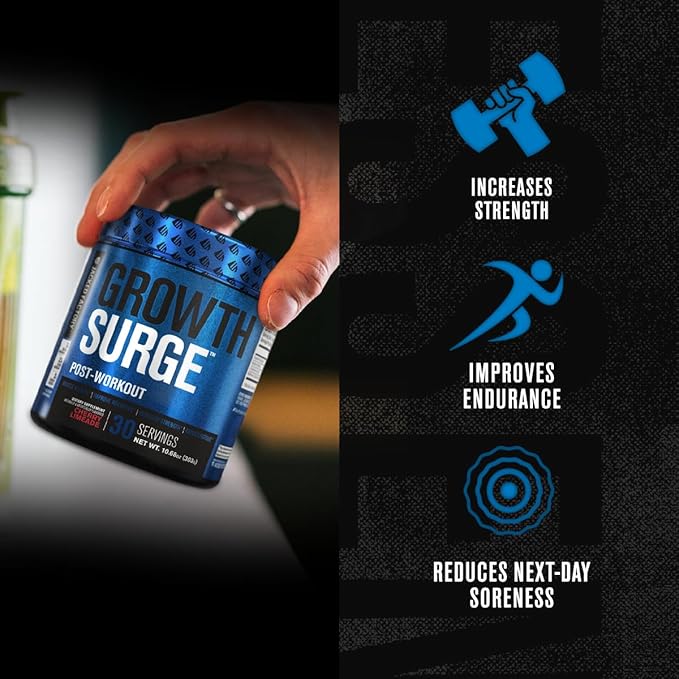 Jacked Factory Growth Surge Creatine Post Workout w/L-Carnitine - Daily Muscle Builder & Recovery Supplement with Creatine Monohydrate, Betaine, L-Carnitine L-Tartrate - 30 Servings, Cherry Limeade