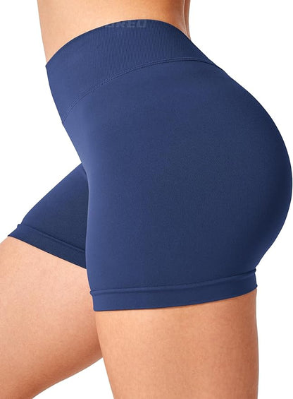 YEOREO Workout Scrunch Shorts Women V Back Gym Butt Lifting Liz High Waisted Seamless Shorts