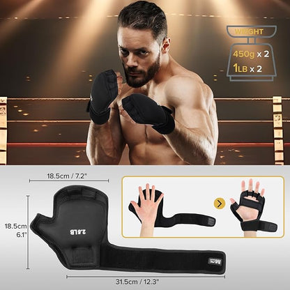 Weighted Hand Gloves 5lb(2.5lb Each), Soft Iron Fitness Gloves, Washable, for Gym Boxing Swimming Strength Training