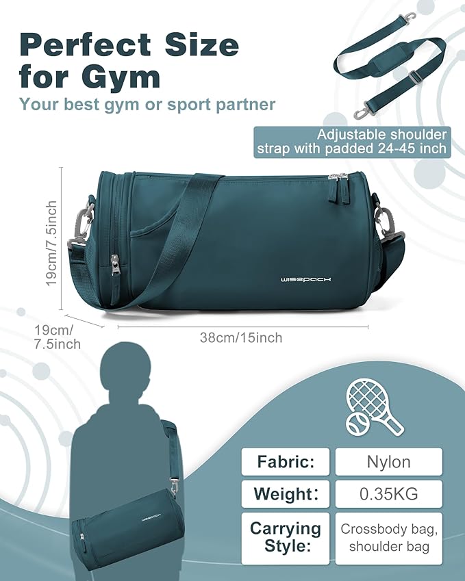 Small Gym Bag for Women,Waterproof Mini Duffle Bag Womens Spotrs Workout Bags Small Travel Duffel Bag with Wet Pocket Carry on Weekender Bags for Dance Swimming,Gym,Yoga,Fitness Dark Blue