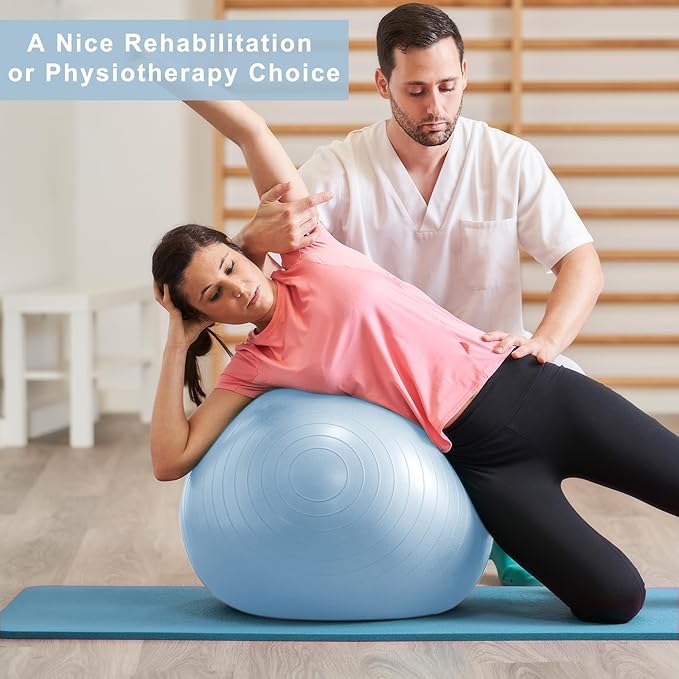 Exercise Ball, Pilates Ball for Pregnancy, Swiss Balance Ball with Pump,Multiple Sizes Stability Ball Chair for Office, Home Gym, Fitness, Workout and Physical Therapy