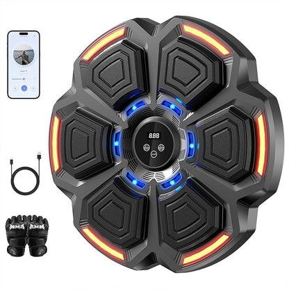 Music Boxing Machine for Adults Kids,Smart Boxing Pad Training Machine,Wall Target Punching Workout for Kids,Reflex Training Suitable for Home,Office,Gym,Fun Fitness Equipment