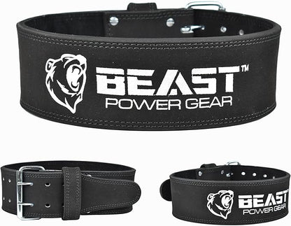 Beast Power Gear Weight Lifting Belts - Free Strap 4” Wide 10mm Thick for Weightlifting Bodybuilding Powerlifting Belt Superior Back Support Gym Belts for Men Women