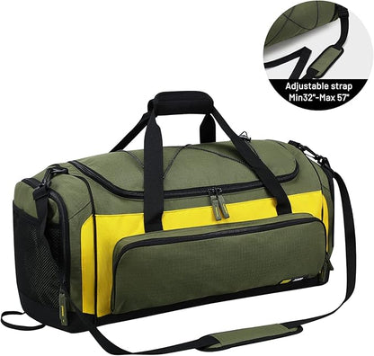 MIER Large Gym Bag for Men Sports Duffle Bag with Shoe Compartment 60L Lightweight Duffel Bags for Workout Fitness Travel, Blue