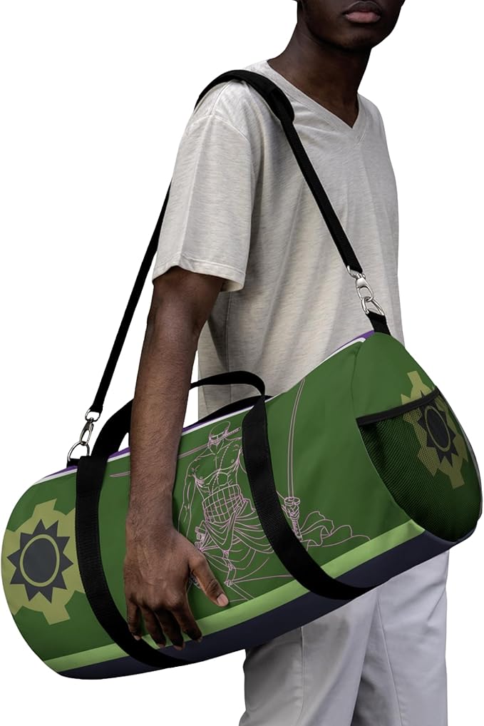 Anime Gym Bag for Women Men - Large Capacity Waterproof Workout Fitness Travel Sports Bags Fashion Street Camping ExpandaCLe Carry On Duffle Bag For Couple (Green Zzro) PTY