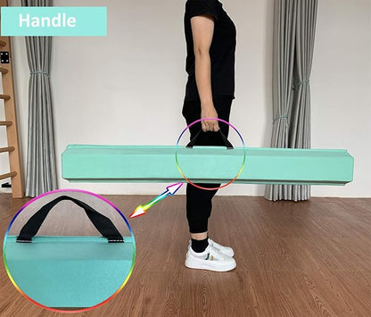 MARFULA 6 FT / 8 FT / 9 FT Folding Gymnastics Beam Foam Balance Floor Beam - Extra Firm - Suede Cover - Anti Slip Bottom with Carry Bag for Kids/Adults Home Use