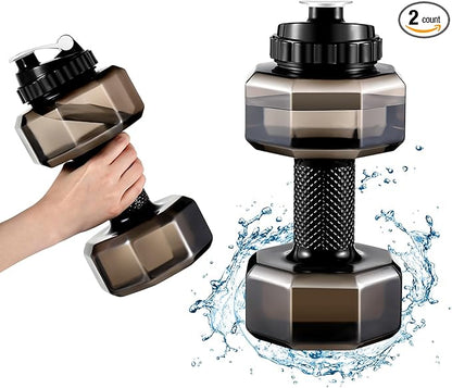 2 Pcs Christmas Dumbbell Water Bottle Gifts, 2.2 L / 75 oz Gym Workout Water Bottles Big Capacity Sports Gym Gift for Running Outdoors Cycling Camping Sports Lovers Men Women